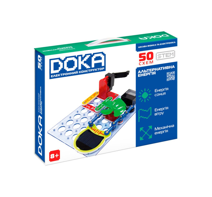 Конструктор електронний Doka Альтернативна енергія 50 схем (D70711)