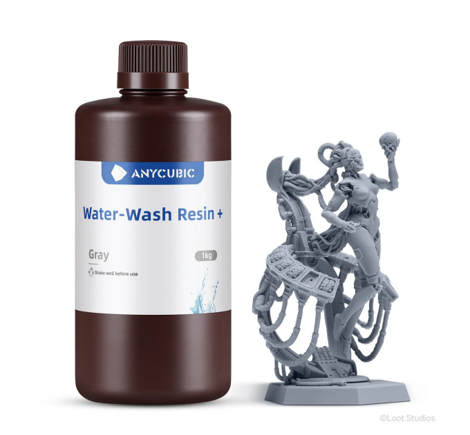 Смола Anycubic Water-Wash Resin+, 1 кг, сіра