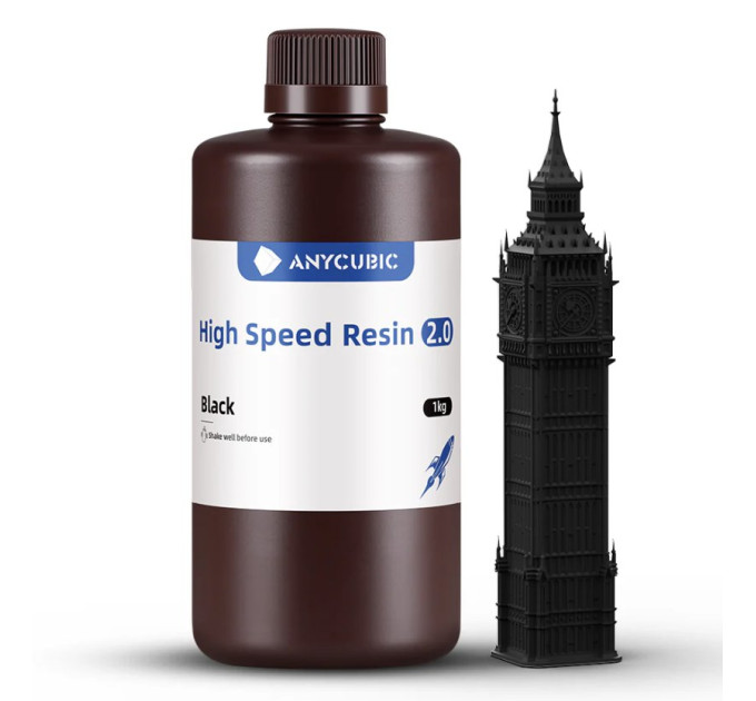 Смола для швидкого друку High Speed Resin, 1000 мл, Чорна