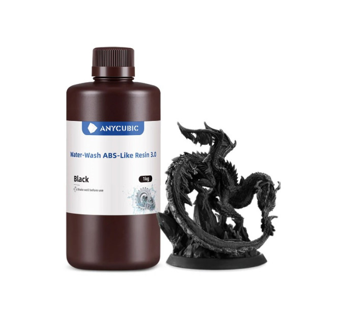 Смола Anycubic Water-Wash ABS-Like 3.0 Чорна 1кг