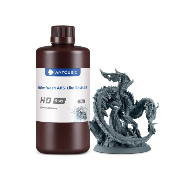 Смола Anycubic Water-Wash ABS-Like 3.0 Сіра HD 1кг