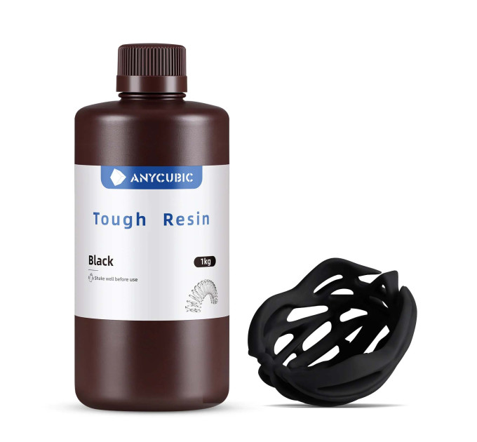 Фотополімерна смола Anycubic UV Tough Resin, чорна, 1000 мл.
