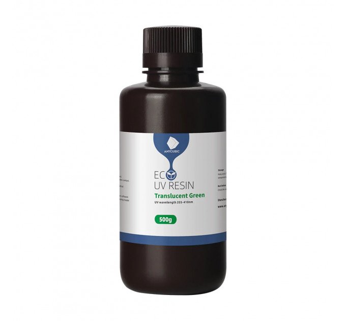 Фотополімерна смола Anycubic Eco UV Resin прозора зелена 0.5кг